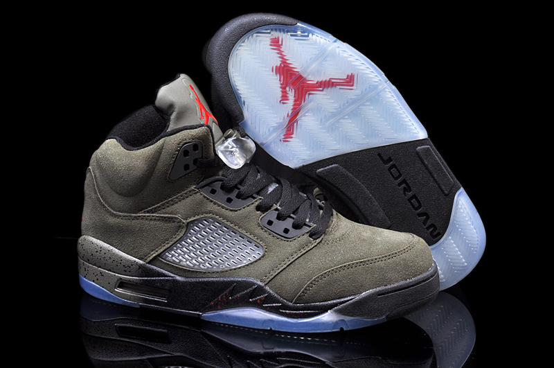 Air Jordan 5 Mens Shoes Black/Gray Online